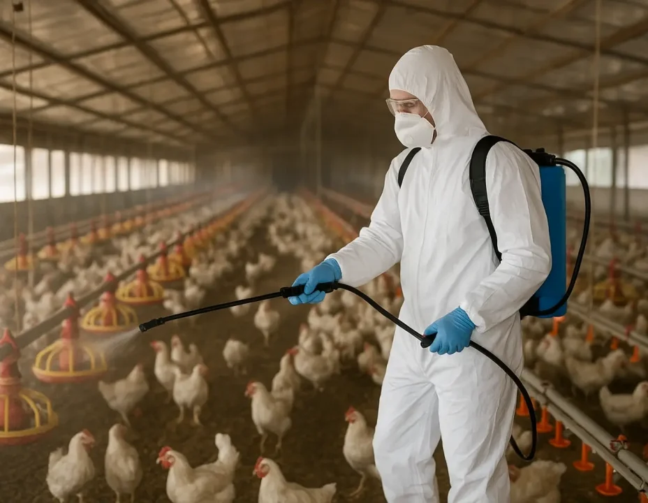 sanitización Sanitización de galpones de aves.